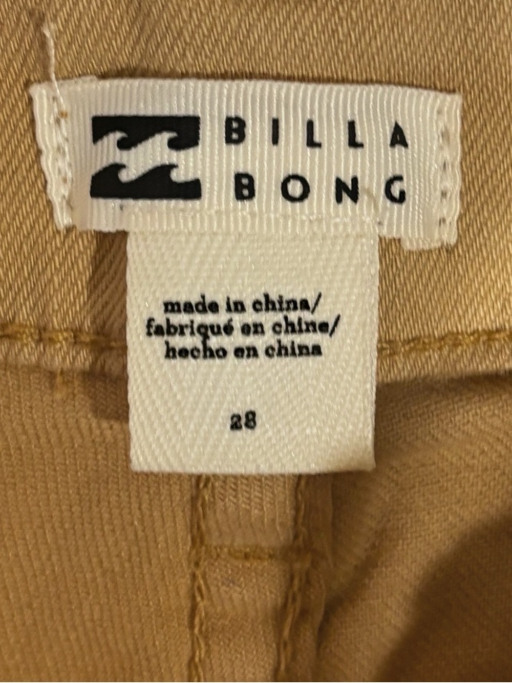 Billabong Mustard Yellow Distressed Denim Shorts Button Fly Raw Hem Size 28 - Picture 6 of 9